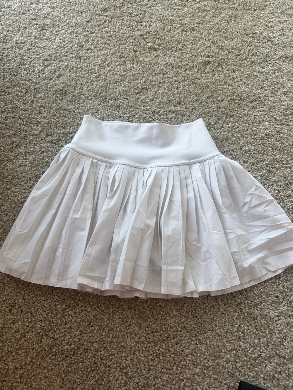 ALO Yoga White Pleated Skater Skirt